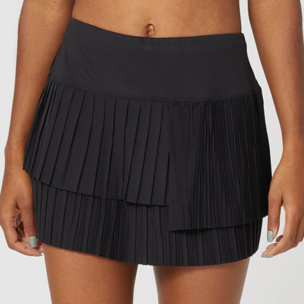 Lucky in Love Black Long Free Spirit Pleat Skort Size M NWT